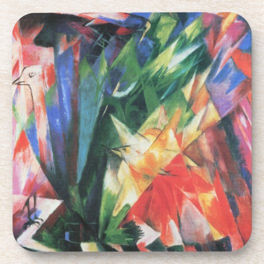 Vogels (Vogel) van Franz Marc,  Cubistische kunst Bier Onderzetter (Voorkant)