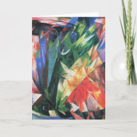 Vogels (Vogel) van Franz Marc,  Cubistische kunst Kaart (Voorkant)