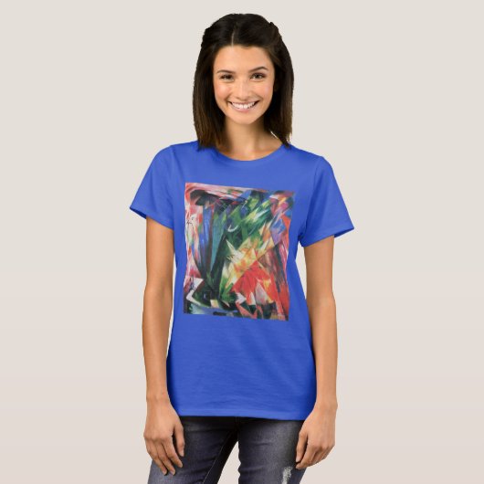 Vogels (Vogel) van Franz Marc, Cubistische kunst T-shirt (Voorkant volledig)