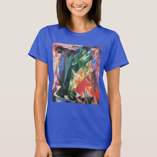 Vogels (Vogel) van Franz Marc, Cubistische kunst T-shirt (Voorkant)