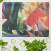 Vogels (Vogel) van Franz Marc,  Cubistische kunst Theedoek (Gevouwen)