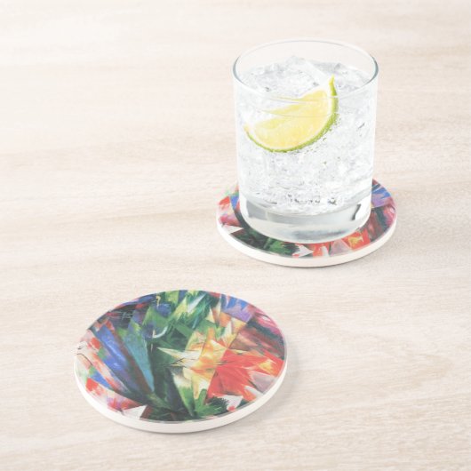 Vogels (Vogel) van Franz Marc,  Cubistische kunst Zandsteen Onderzetter (Zijkant)