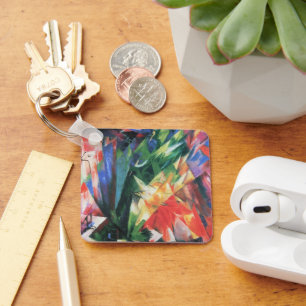Vogels (Vogel) van Franz Marc, Vintage Cubisme Kun Sleutelhanger
