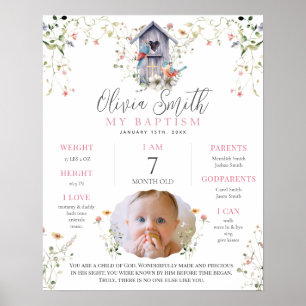 Vogels & Vogelhuis Wilde Bloemen Foto Doop Poster