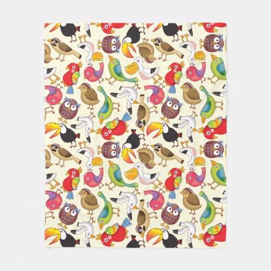 Vogels, Vogels & Meer Vogels Fleece Deken (Voorkant)