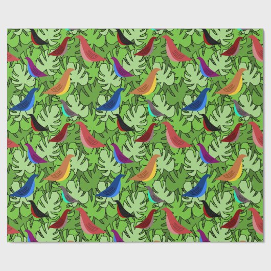 Vogels, Vogels, Vogels Cadeaupapier (Vlak)