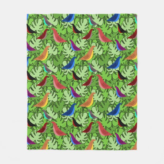 Vogels, Vogels, Vogels Fleece Deken (Voorkant)