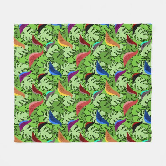 Vogels, Vogels, Vogels Fleece Deken (Voorkant (Horizontaal))