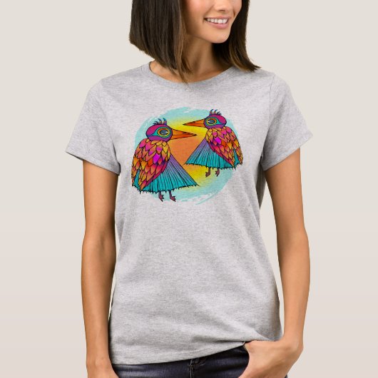 Vogels vol kleur t-shirt (Voorkant)