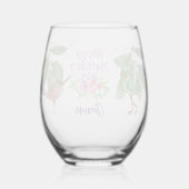 vogels voor de Moederdag Wijnglas Zonder Voet (Achterkant)