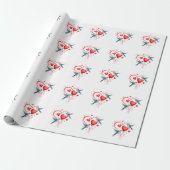 Vogels voor Valentijnsdag Cadeaupapier (Uitgerold)