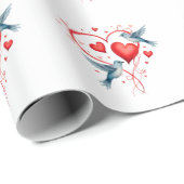 Vogels voor Valentijnsdag Cadeaupapier (Rol Hoek)