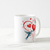 Vogels voor Valentijnsdag Koffiemok (Voorkant rechts)