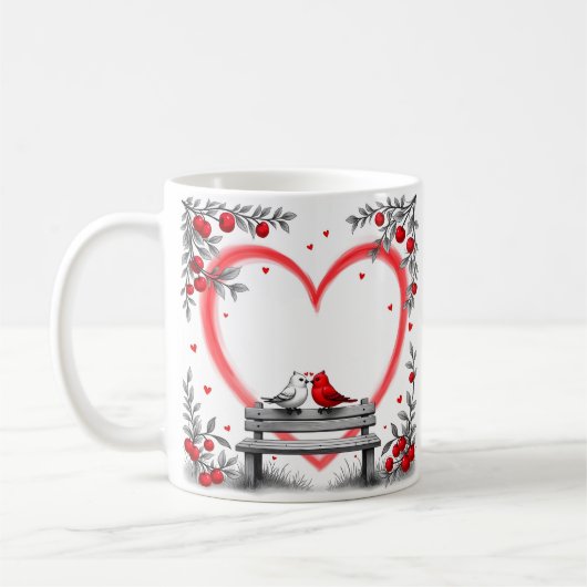 Vogels voor Valentijnsdag Koffiemok (Links)
