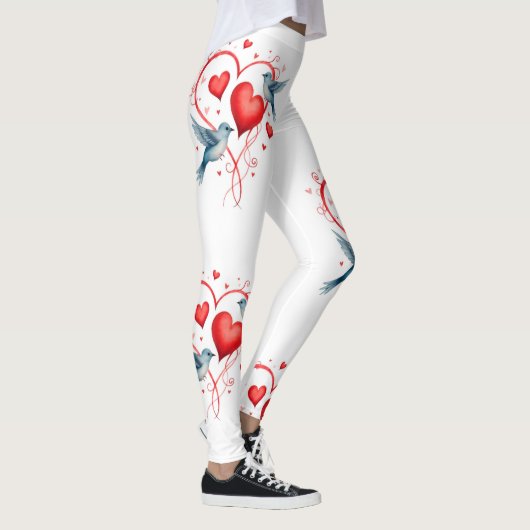 Vogels voor Valentijnsdag Leggings (Rechts)