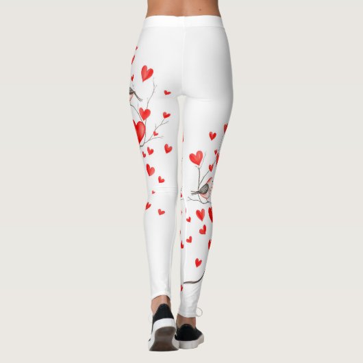 Vogels voor Valentijnsdag Leggings (Achterkant)