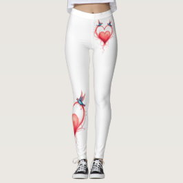 Vogels voor Valentijnsdag Leggings