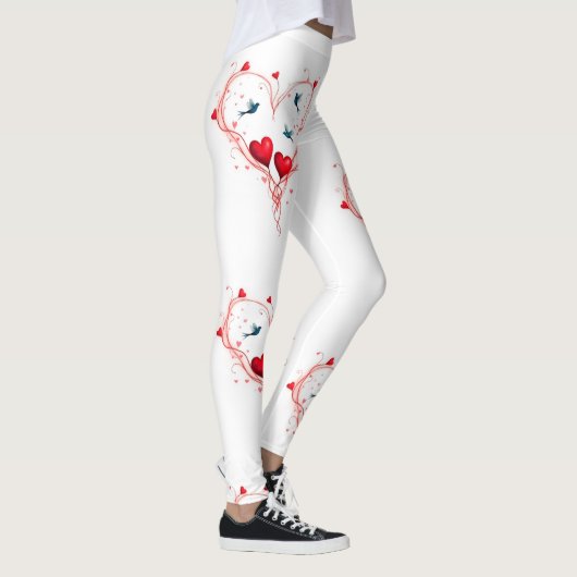 Vogels voor Valentijnsdag Leggings (Rechts)