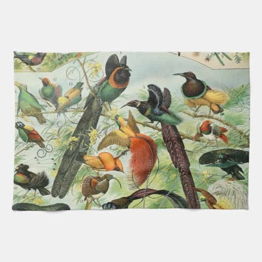  vogels Voorbeeld van oude boeken Kunstdieren Theedoek (Horizontaal)