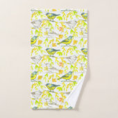 Vogels Waterverf bladeren geel Bad Handdoek (Handdoek)