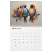 Vogels waterverf kunst kalender (Feb 2027)