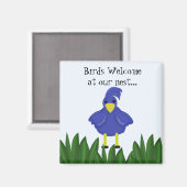 Vogels Welkom bij onze nest - Blauwvogel Magneet (Voorkant / Achterkant)