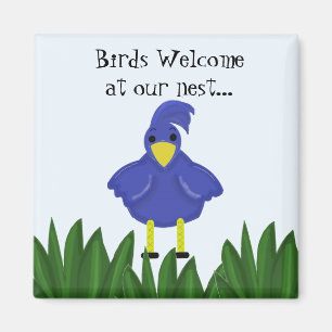 Vogels Welkom bij onze nest - Blauwvogel Magneet