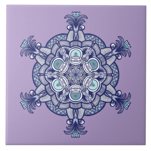 Vogels & Wereldbollen design Tegeltje (Voorkant)