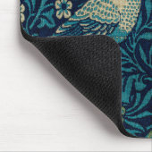 Vogels William Morris. Blauw dierlijk  patroon Muismat (Hoek)
