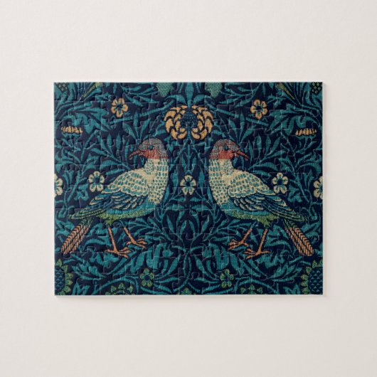 Vogels William Morris. Bloemen & dieren patroon Legpuzzel (Horizontaal)