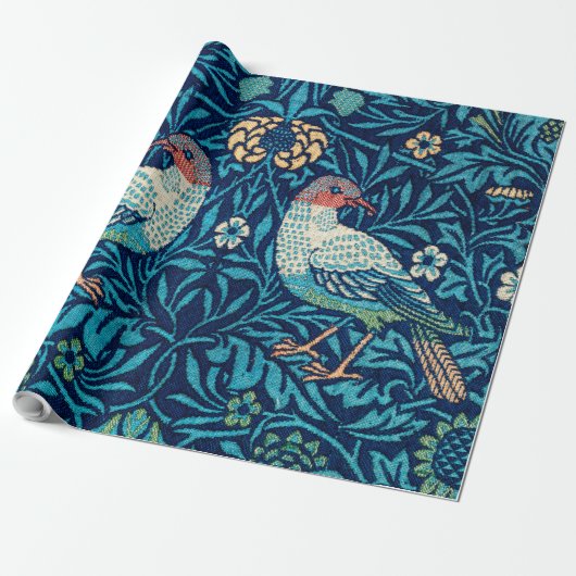 Vogels, William Morris Cadeaupapier (Uitgerold)