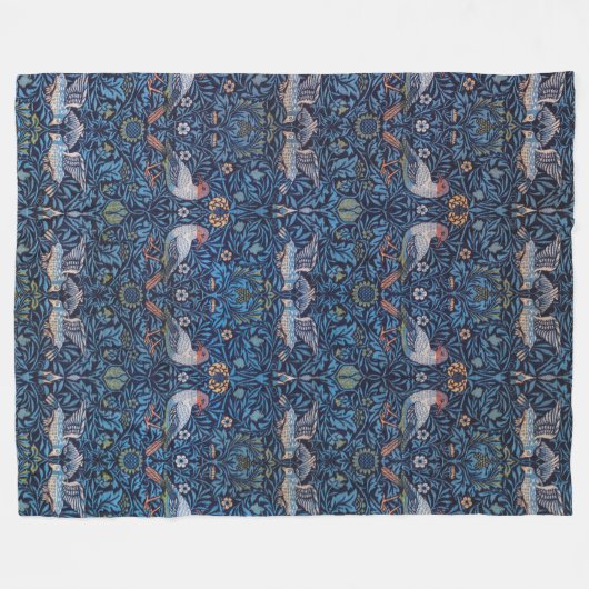Vogels, William Morris Fleece Deken (Voorkant (Horizontaal))