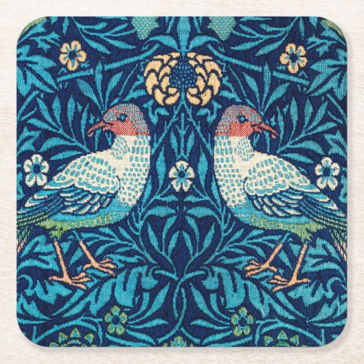 Vogels, William Morris Kartonnen Onderzetters (Voorkant)