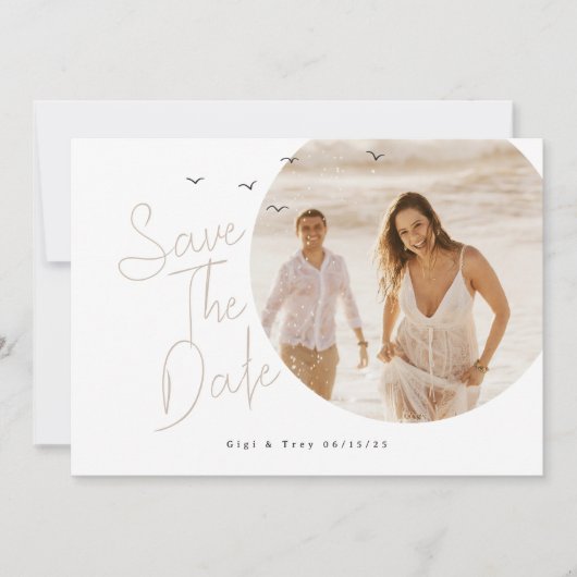 Vogels & Winderige Save The Date Kaart (Voorkant)