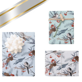 Vogels Winterfoliage Botanische Waterverf Patroon Inpakpapier Vel