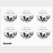  vogels Witte bloemen Weddenschappen Ronde Sticker (Vel)