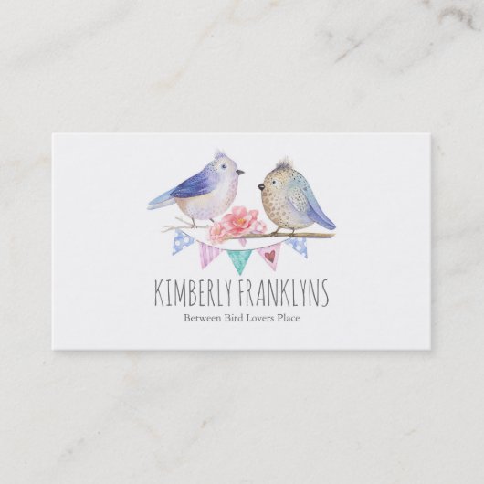 Vogels Woodland Wonderland Waterverf Visitekaartje (Voorkant)