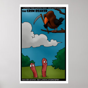 Vogels & Wormen De Grim Beaker Grappige Posters