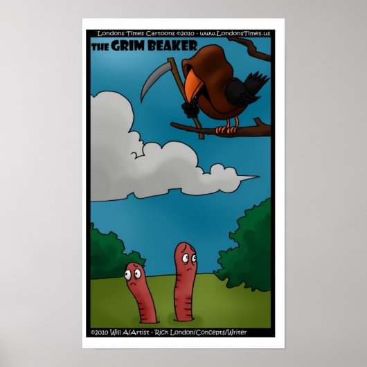 Vogels & Wormen De Grim Beaker Grappige Posters (Voorkant)
