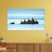 Vogels, Zee foto stretched canvas Print (Insitu (Woonkamer))