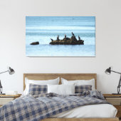 Vogels, Zee foto stretched canvas Print (Insitu (Slaapkamer))
