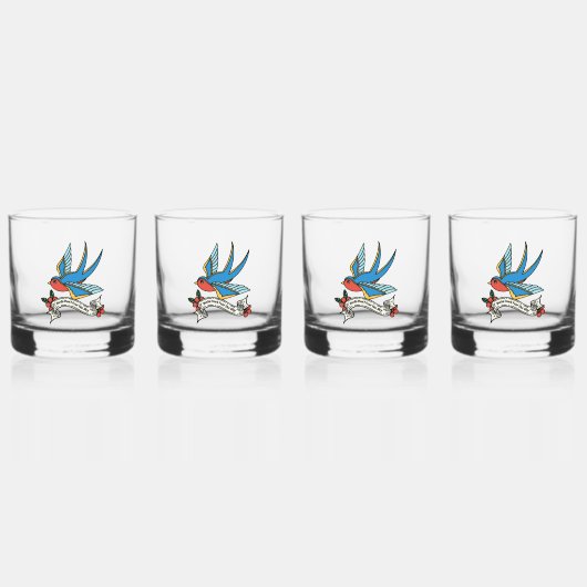 Vogels zijn niet bang voor de lucht whisky glas (Voorkant)