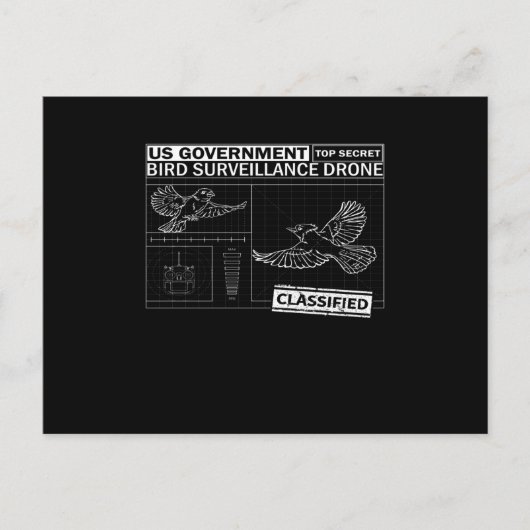 Vogels zijn niet echt - grappige vogels kijken briefkaart (Voorkant)