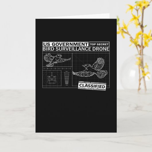 Vogels zijn niet echt - grappige vogels kijken kaart (Gele Bloem)