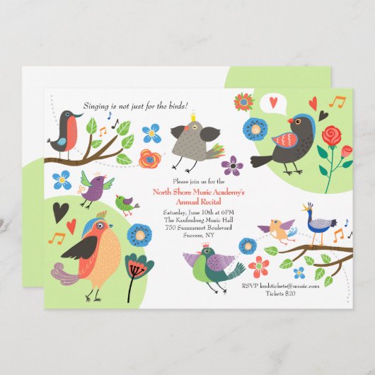 Vogels zingen een uitnodiging (Voorkant / Achterkant)