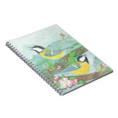 Vogels zingen op een bloeiende boomtak notitieboek (Rechterzijde)