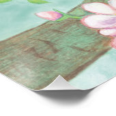 Vogels zingen op een bloeiende boomtak perfect poster (Hoek)