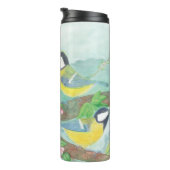 Vogels zingen op een bloeiende boomtak thermosbeker (Geroteerd rechts)