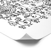 Vogels zwart en wit, illustratie poster (Hoek)