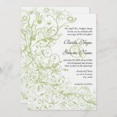 Vogels & Zwemelen Groene Hydrangea #28 Wedding Inv Kaart (Voorkant / Achterkant)